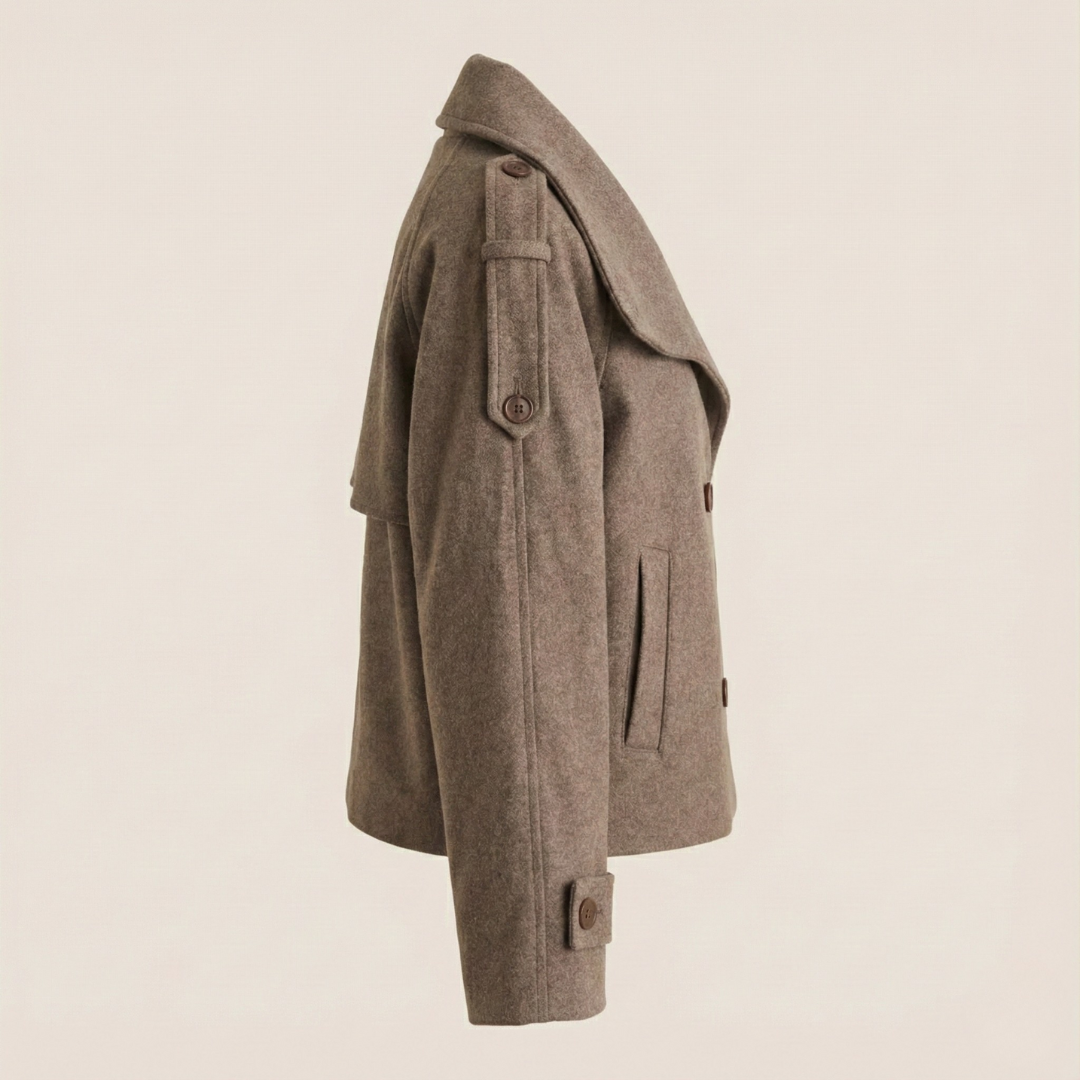 Manteau caban chic en laine pour l'automne et l'hiver
