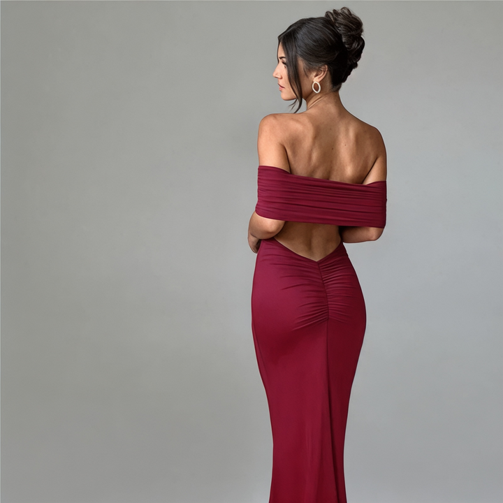 Brigitte Bordeaux | Robe Longue Élégante Sans Bretelles