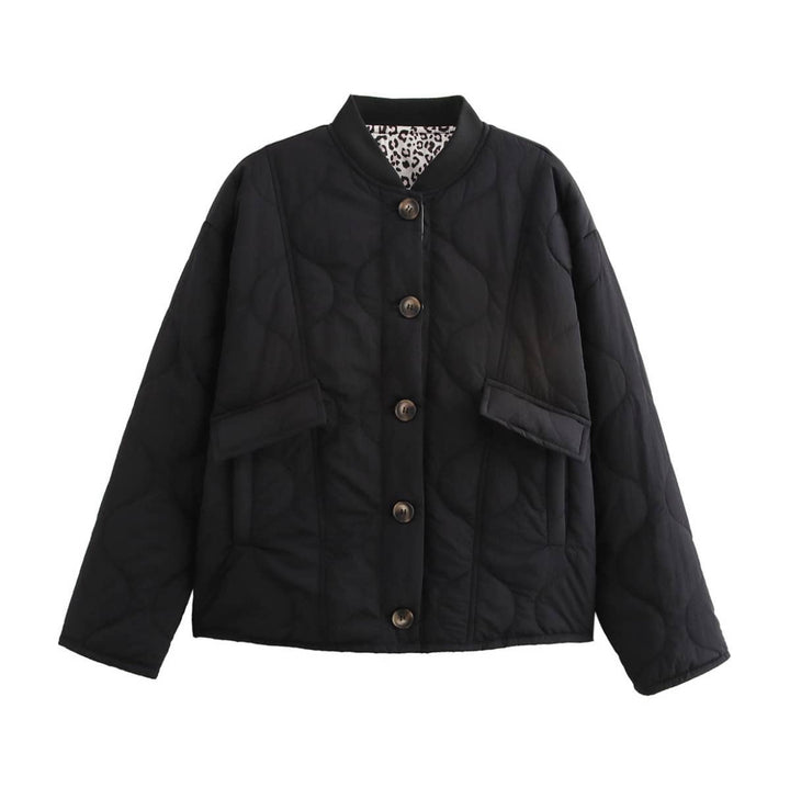 Brigitte Bordeaux | Veste matelassée chaude avec détail léopard