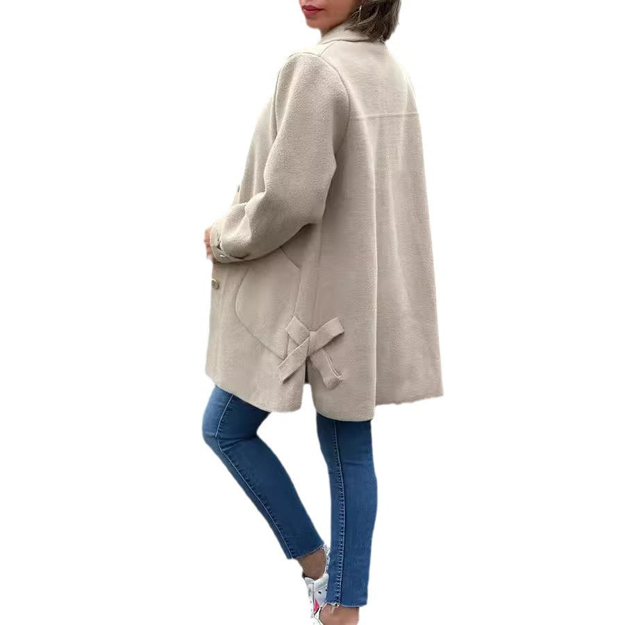 Geneviève | Manteau classique oversize avec détails en forme de nœud