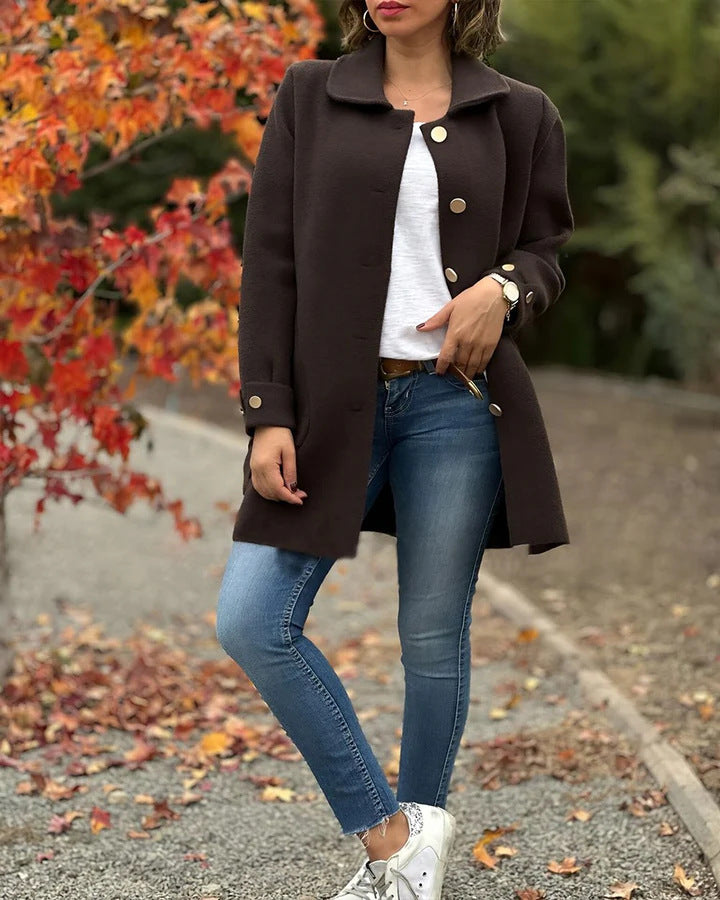 Geneviève | Manteau classique oversize avec détails en forme de nœud