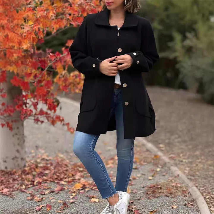 Geneviève | Manteau classique oversize avec détails en forme de nœud