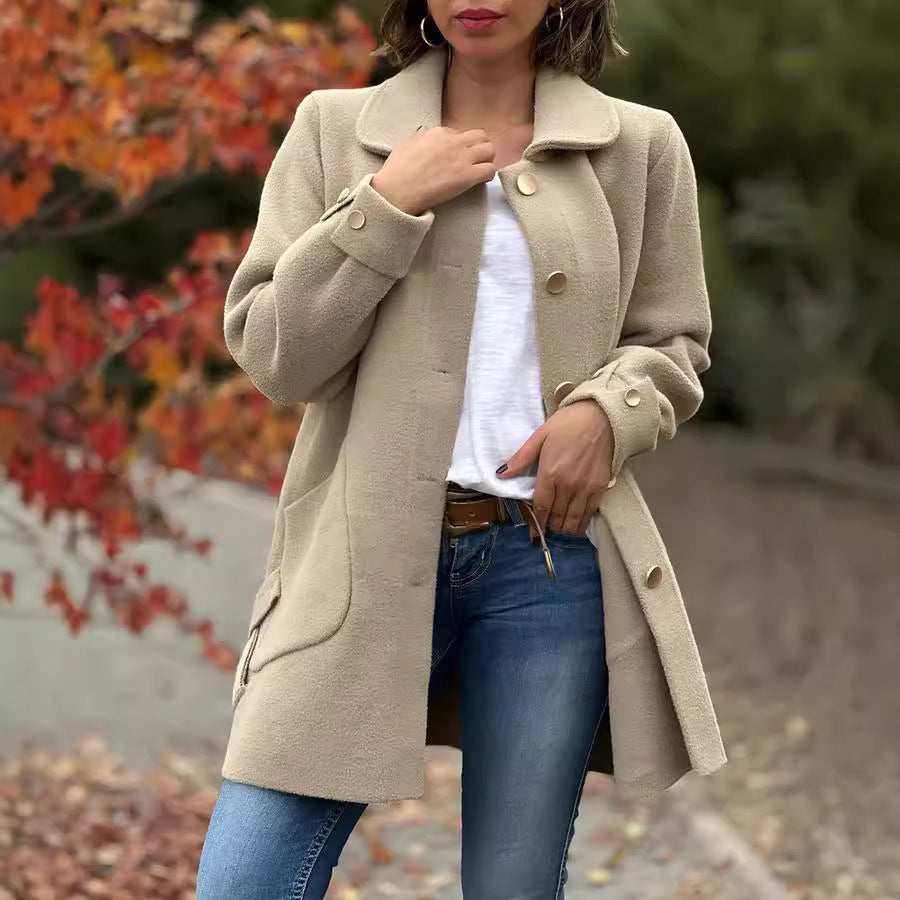 Geneviève | Manteau classique oversize avec détails en forme de nœud