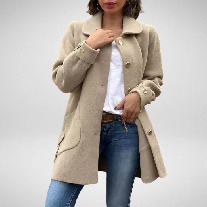 Geneviève | Manteau classique oversize avec détails en forme de nœud