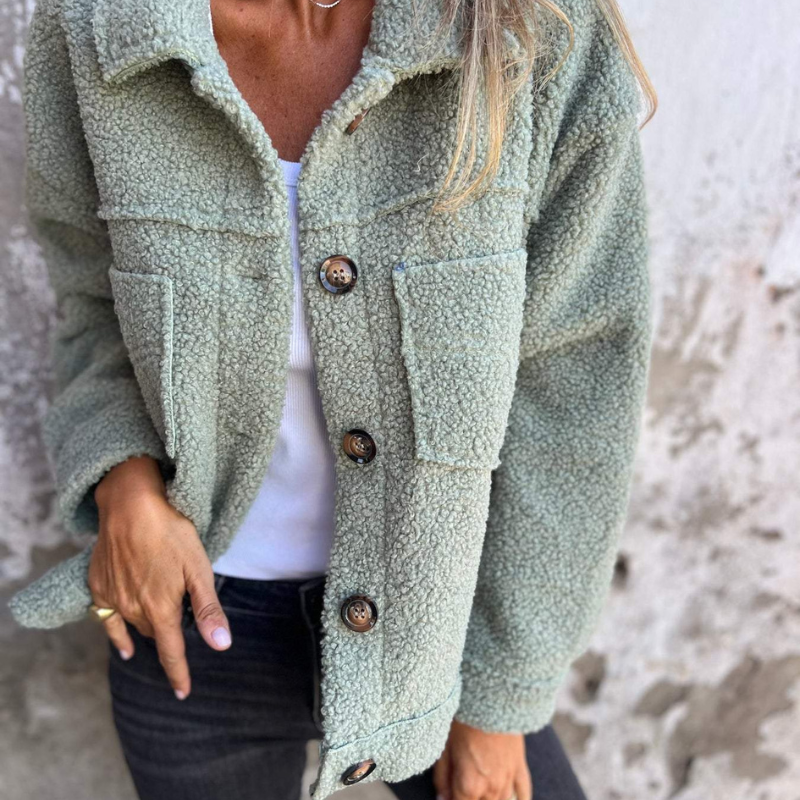 Aurore | Veste en sherpa à boutons