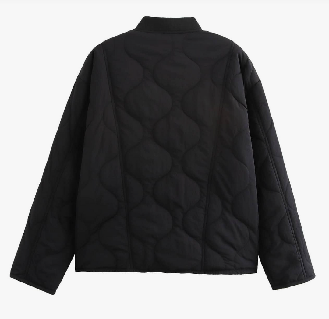 Brigitte Bordeaux | Veste matelassée chaude avec détail léopard